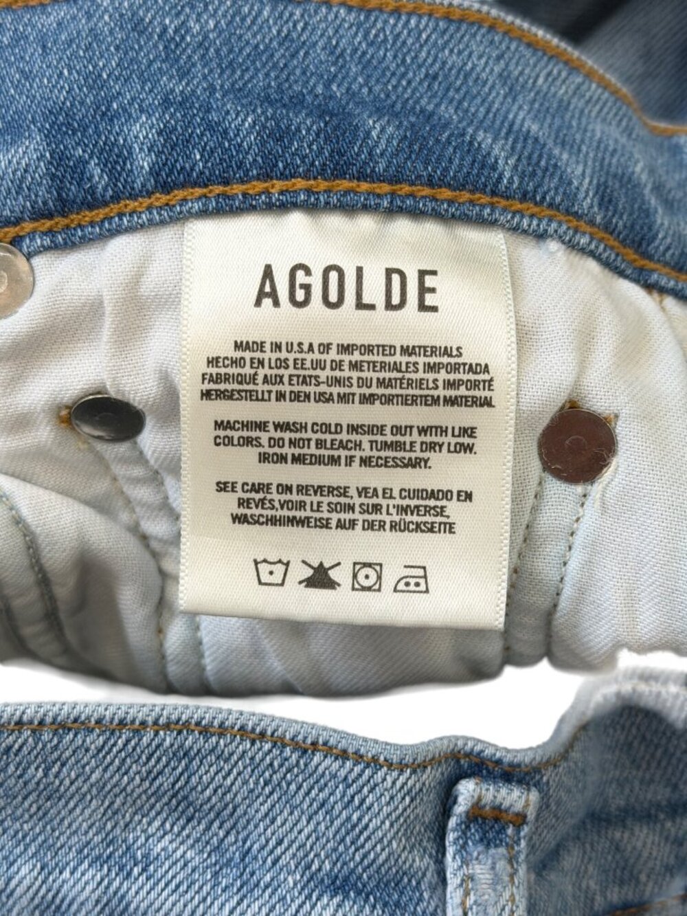Agolde Womens Size 26 Nico Jean High Rise Slim Fit Button Fly Blue - Picture 8 of 9